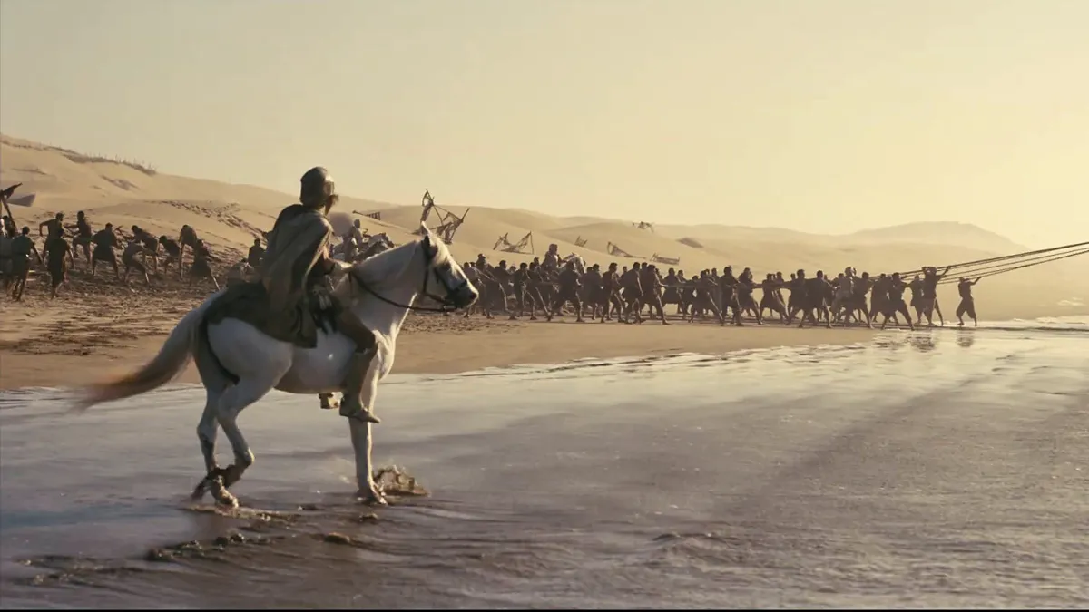 Epic ship battle scene from the Greek mythology adaptation