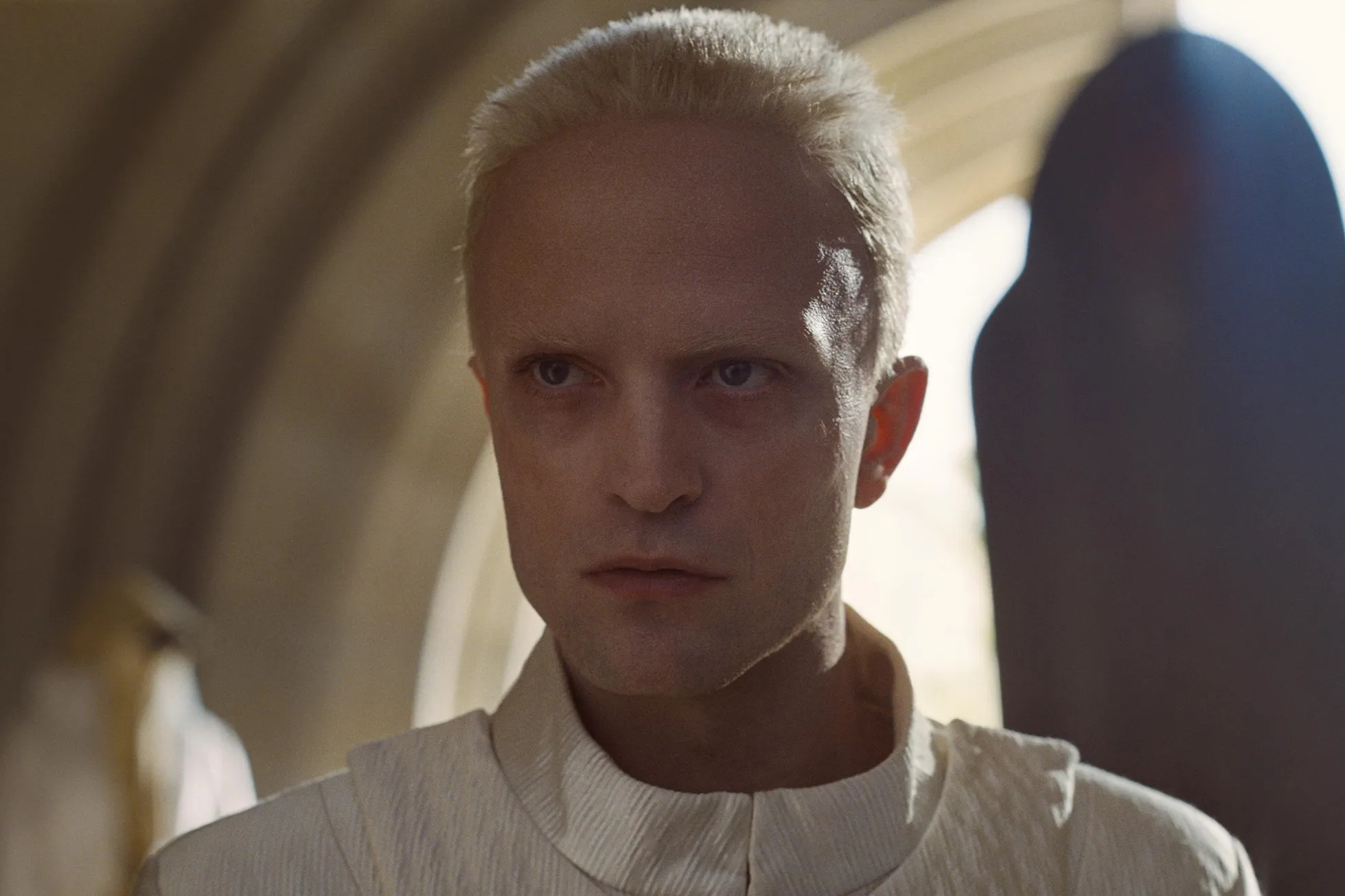 Robert Pattinson in costume as the mysterious assassin