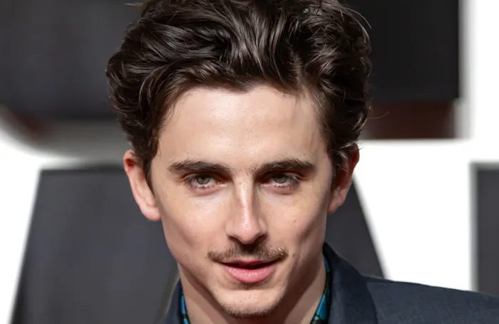 Timothée Chalamet in costume as the sci-fi emperor
